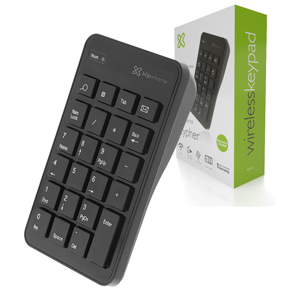 TECLADO NUMERICO KLIPX KNP-110 INALAMB