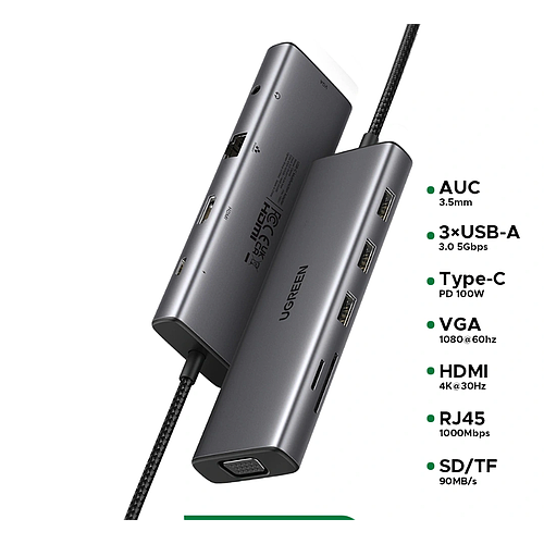 Hub UGREEN CM498 de 10 puertos